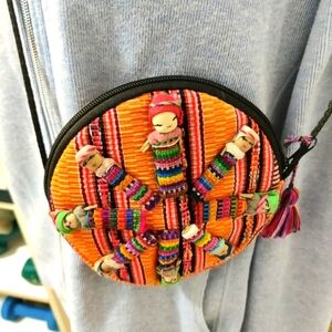 Worry culture woven crossbody/ coin purse